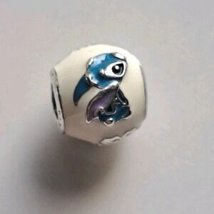 Pandora Disney Lilo & Stitch Ohana Enamel Charm Sterling Silver S925 ALE 791596